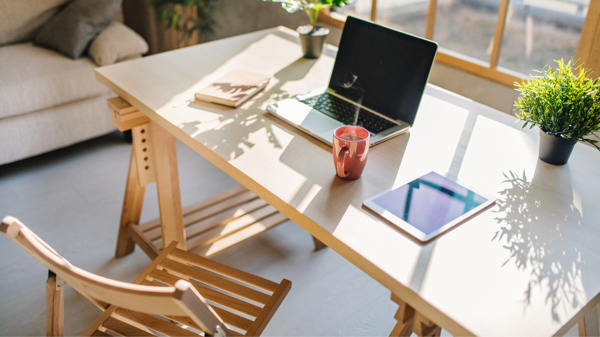 home office desk with chair